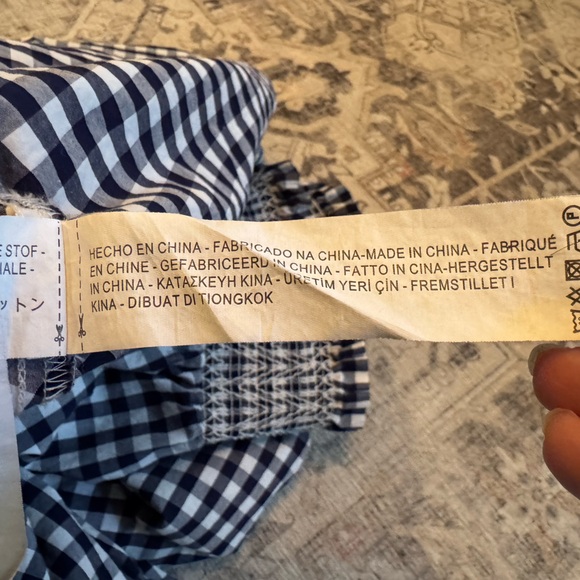 Zara Gingham Check, Cottage Core Blue & White Midi Maxi Skirt, Size Small - Picture 7 of 10